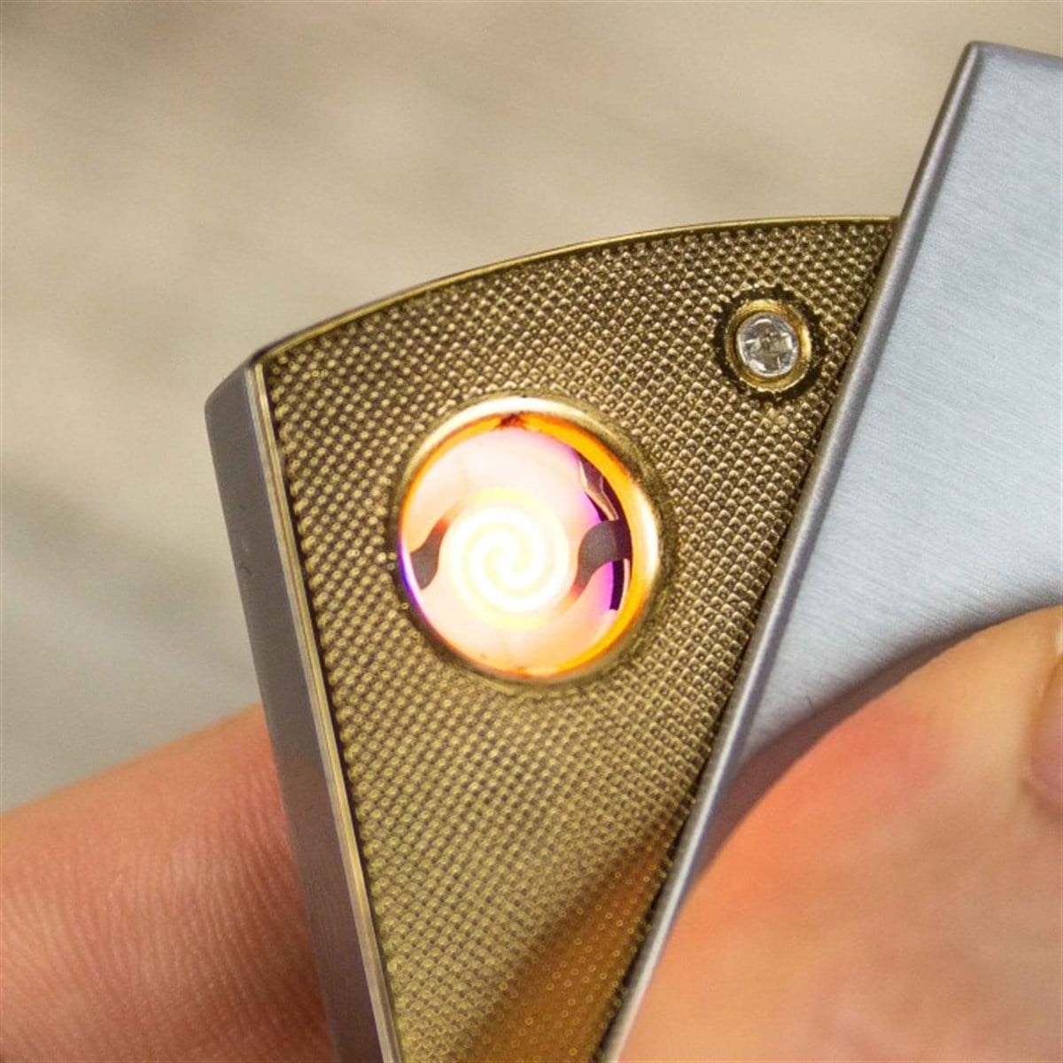 İsme Özel Usb Şarjlı Rezistanslı​ Metal Çakmak Füme