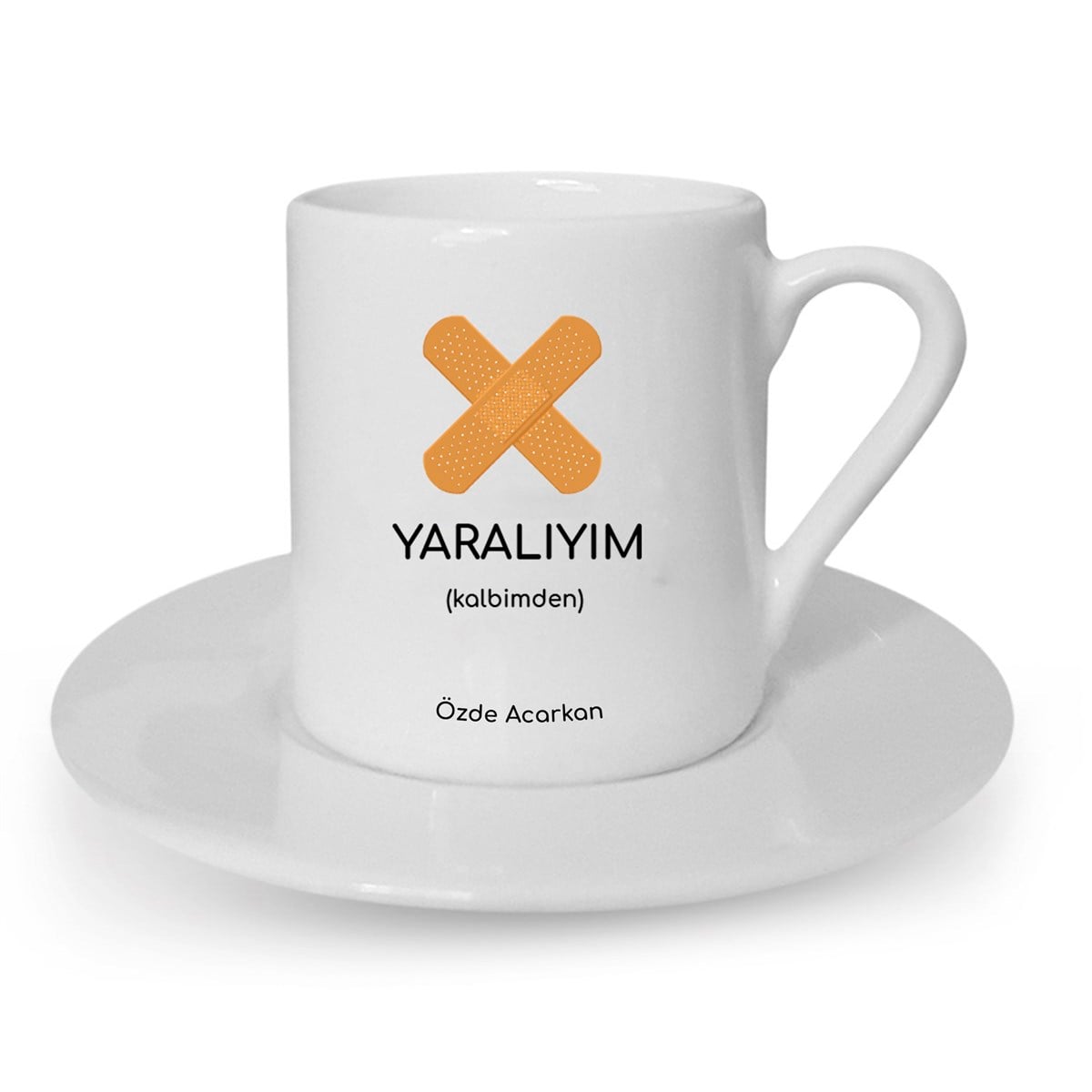 İsme Özel Yaralıyım Temalı Türk Kahvesi Fincanı Seti