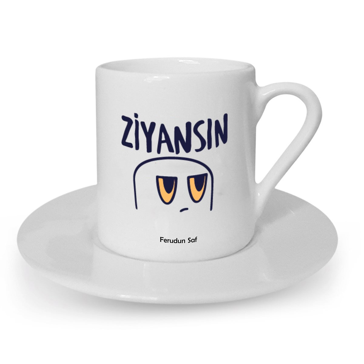 İsme Özel Ziyansın Temalı Türk Kahvesi Fincanı Seti