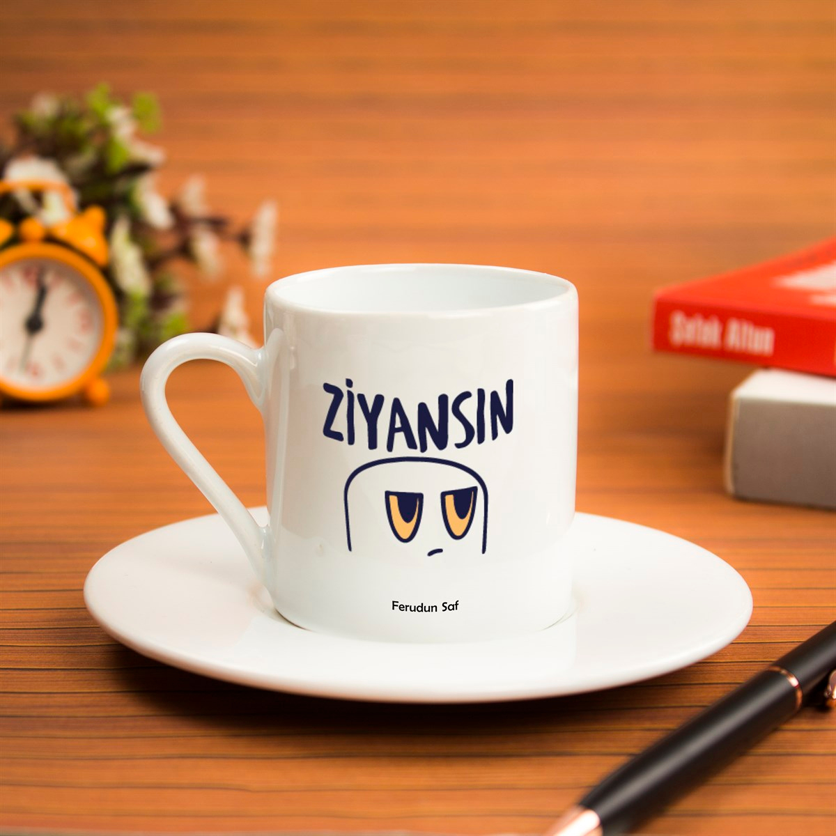 İsme Özel Ziyansın Temalı Türk Kahvesi Fincanı Seti