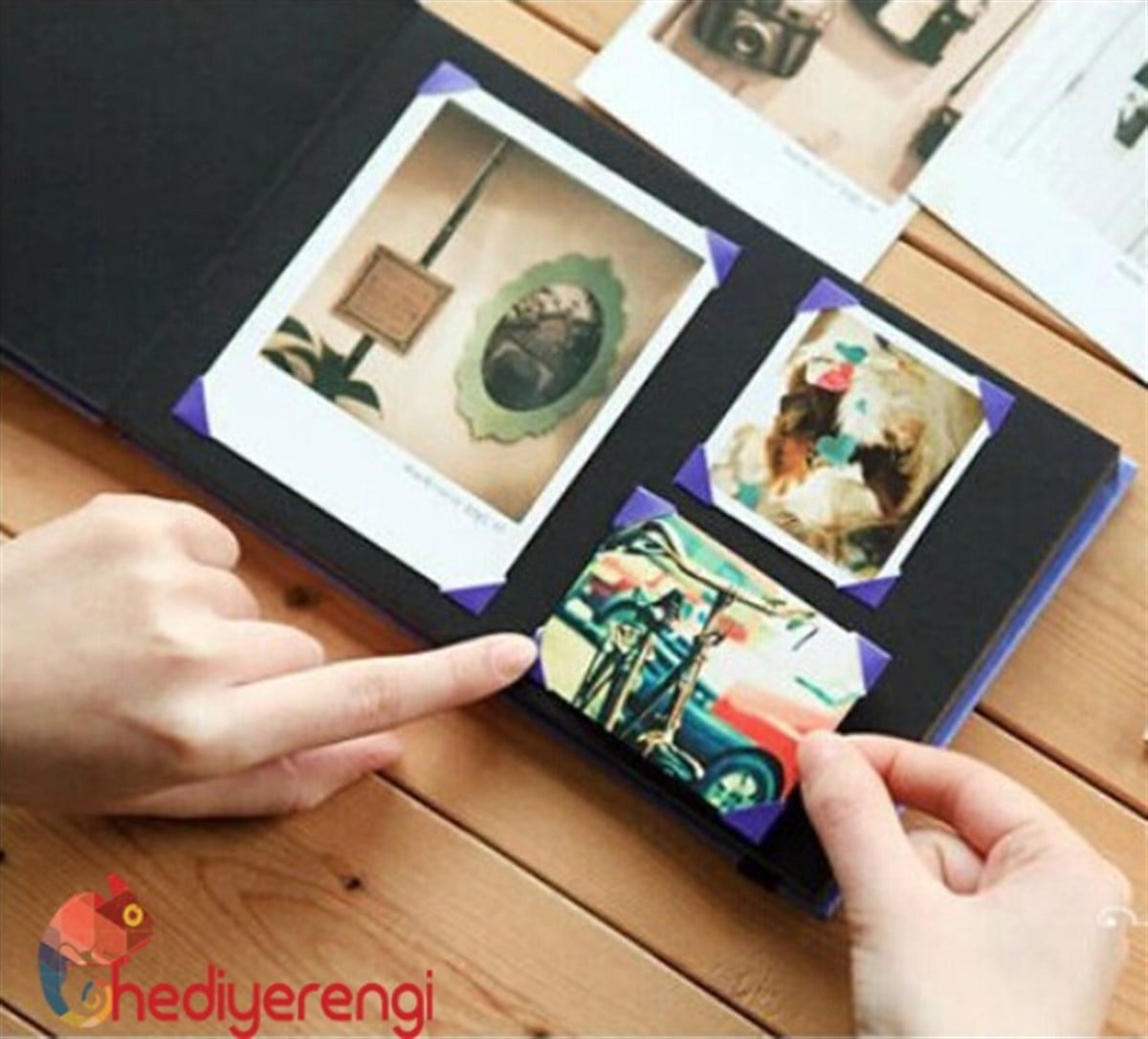 Kalp Desenli Ahşap Kendin Yap Albüm Defter Happy Everyday