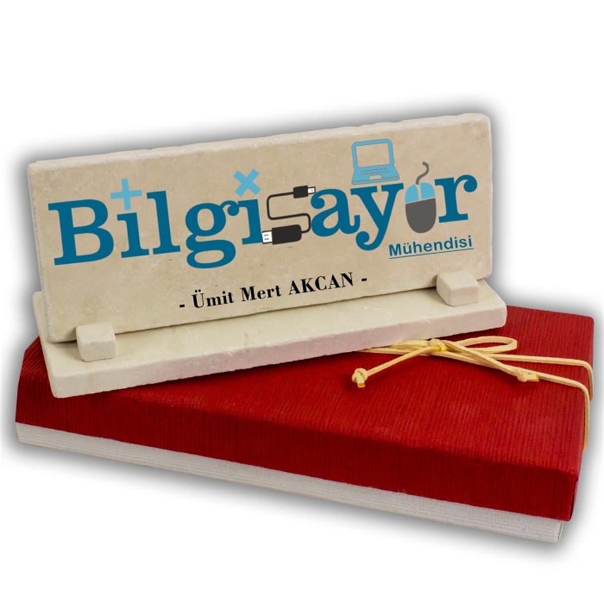 Kişiye Özel Baskılı Masaüstü Dikdörtgen İsimlik - Bilgisayar Mühendisi Model2