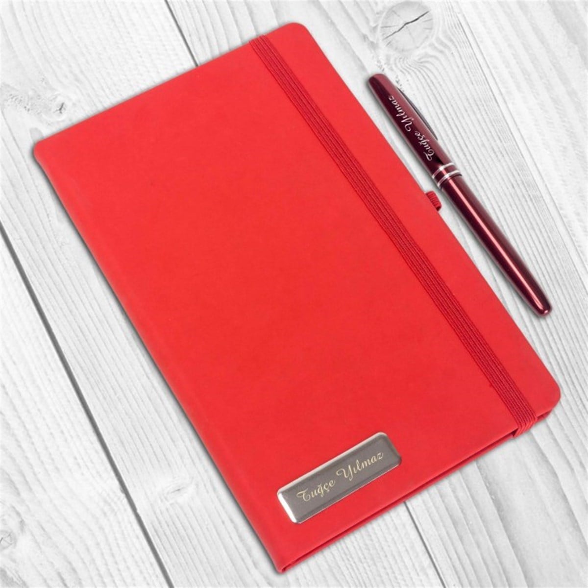 Kişiye Özel Beyaz Defter Kalem Seti