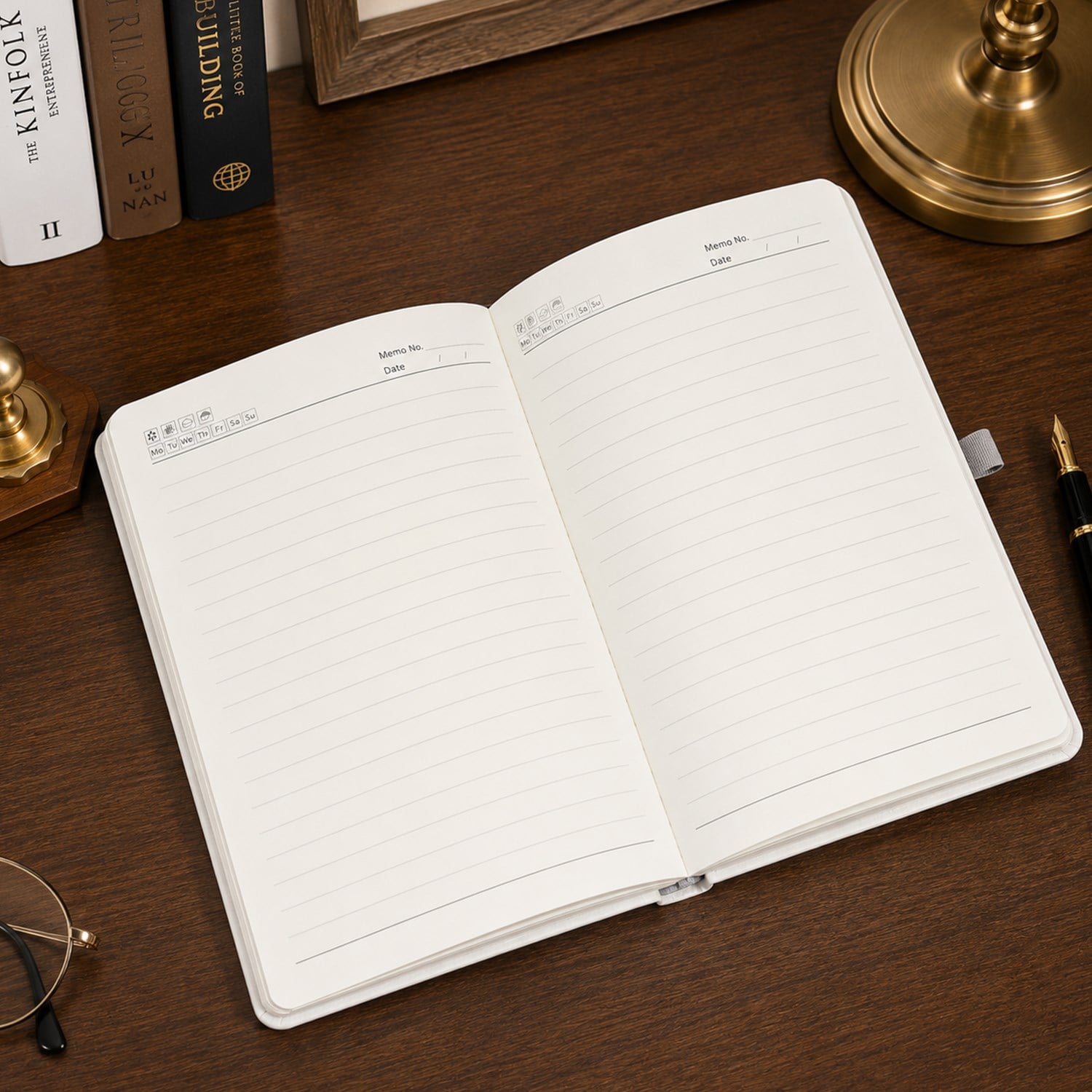 Kişiye Özel Beyaz Defter Kalem Seti