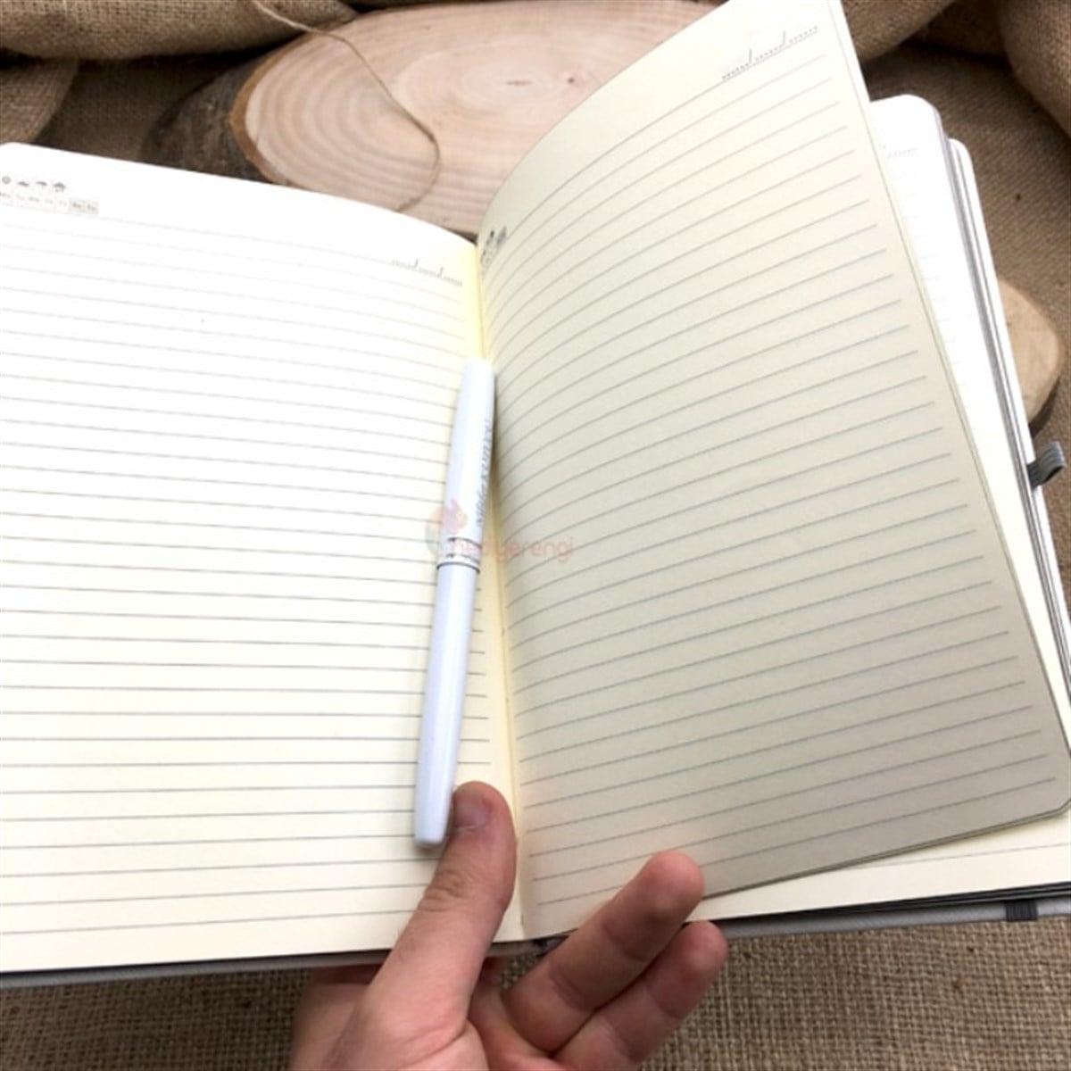 Kişiye Özel Beyaz Defter Kalem Seti