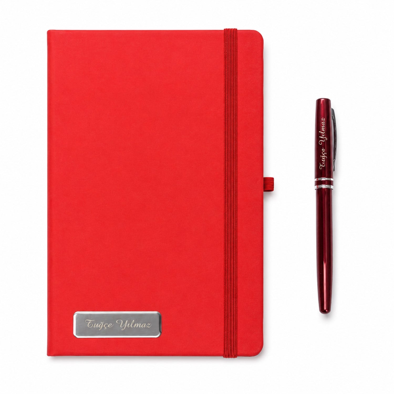 Kişiye Özel Beyaz Defter Kalem Seti