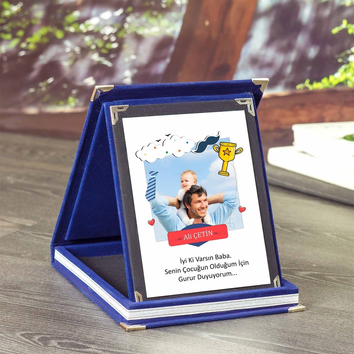 Kişiye Özel Fotoğraf Baskılı Plaket Büyük Boy - Babalar Günü M5