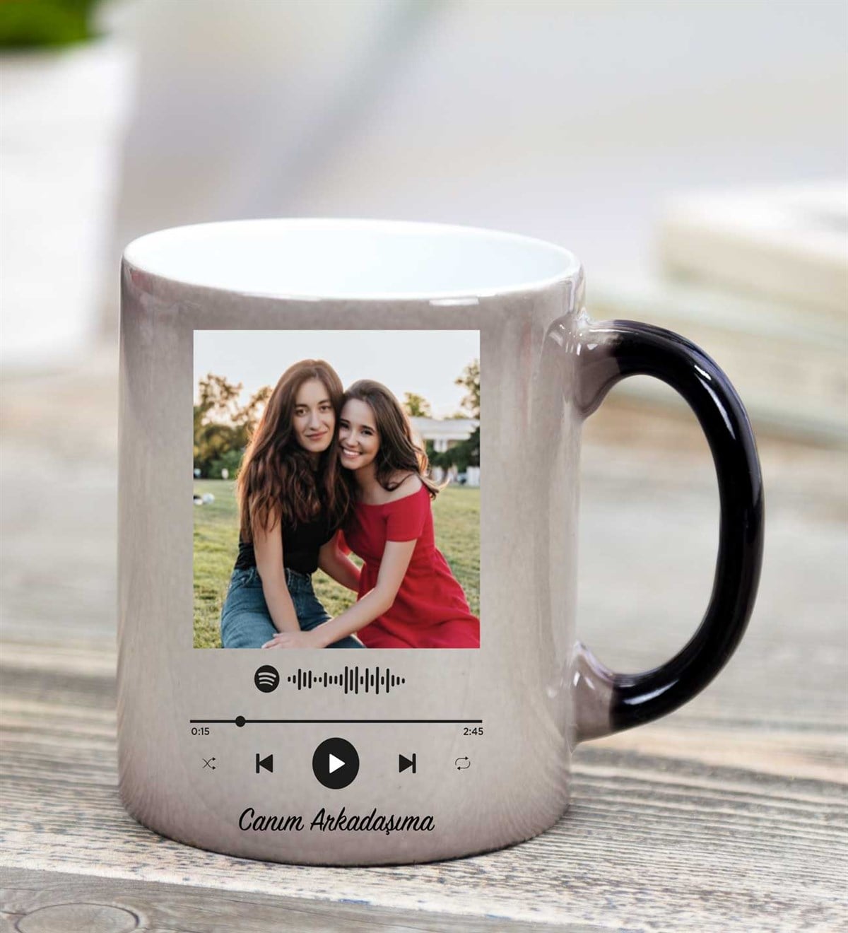 Kişiye Özel Fotoğraf Baskılı Spotify Sihirli Kupa Bardak