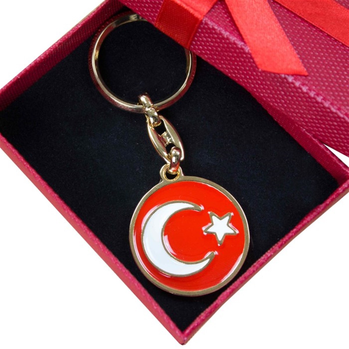 Kişiye Özel Türk Bayrağı Tasarımlı Metal Anahtarlık 