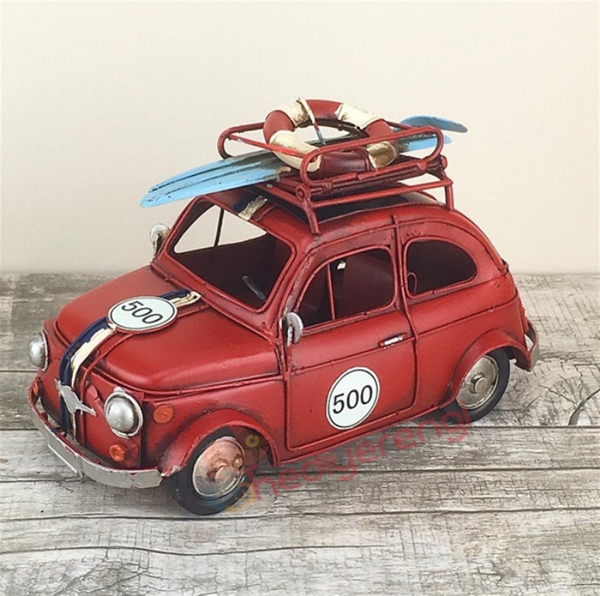 Nostaljik Metal Fiat 500 Resim Çerçeveli Orta Boy (M5393)​