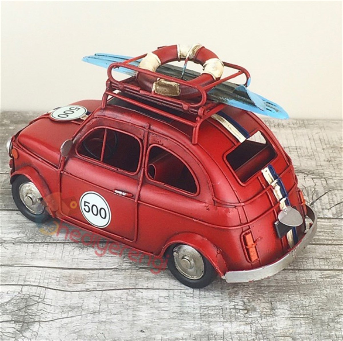 Nostaljik Metal Fiat 500 Resim Çerçeveli Orta Boy (M5393)​