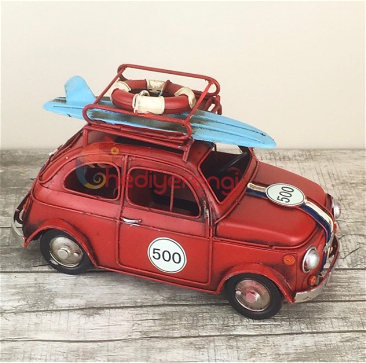 Nostaljik Metal Fiat 500 Resim Çerçeveli Orta Boy (M5393)​