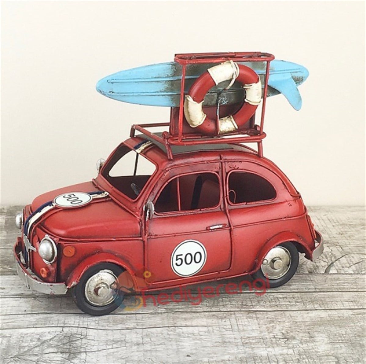 Nostaljik Metal Fiat 500 Resim Çerçeveli Orta Boy (M5393)​