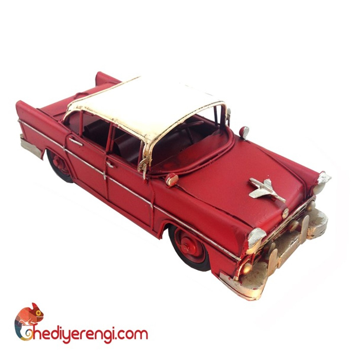 Nostaljik Metal Kırımızı Chevrolet Büyük Boy