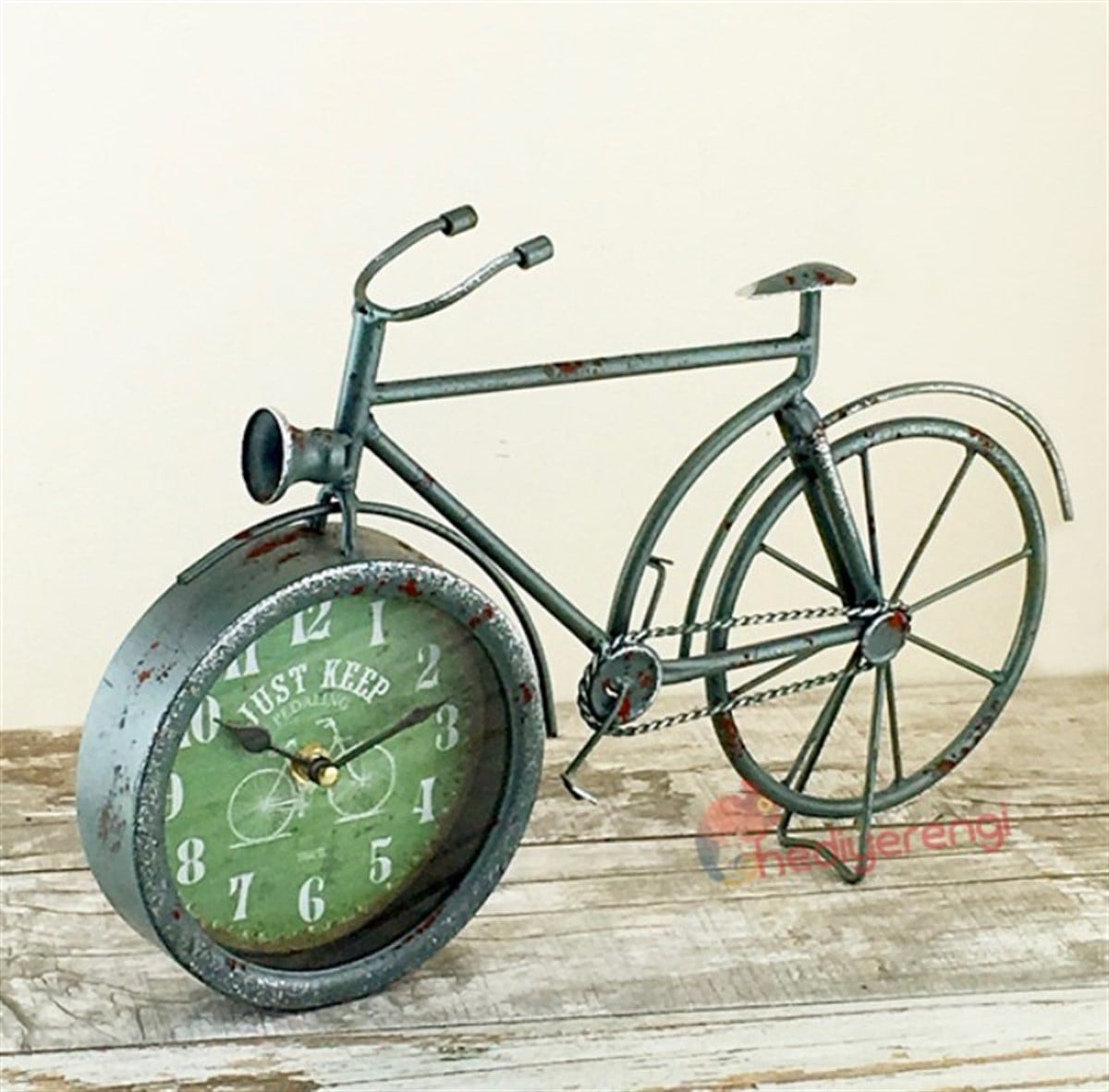 Retro Tasarımlı Nostaljik Metal Bisiklet Saat Model 2