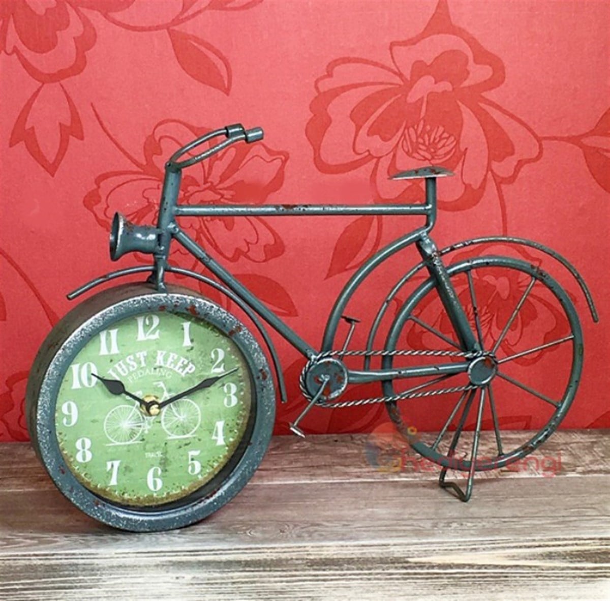 Retro Tasarımlı Nostaljik Metal Bisiklet Saat Model 2