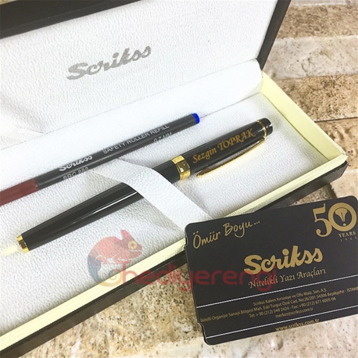 Scrikss Siyah – Altın İsme Özel Roller Kalem (Honour38)