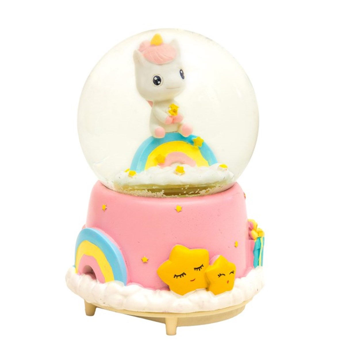 Unicorn Temalı Işıklı Kar Küresi ve Müzik Kutusu Püskürtmeli Büyük Boy M1