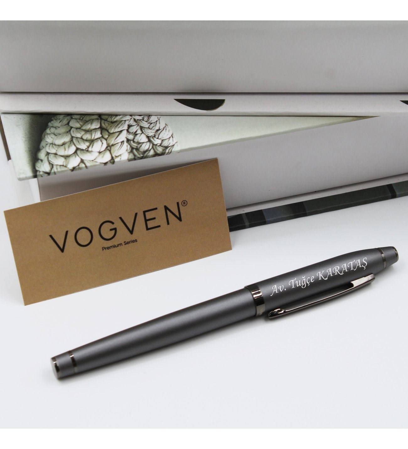 Vogven Marka İsme Özel Gold Detaylı Premium Roller Kalem
