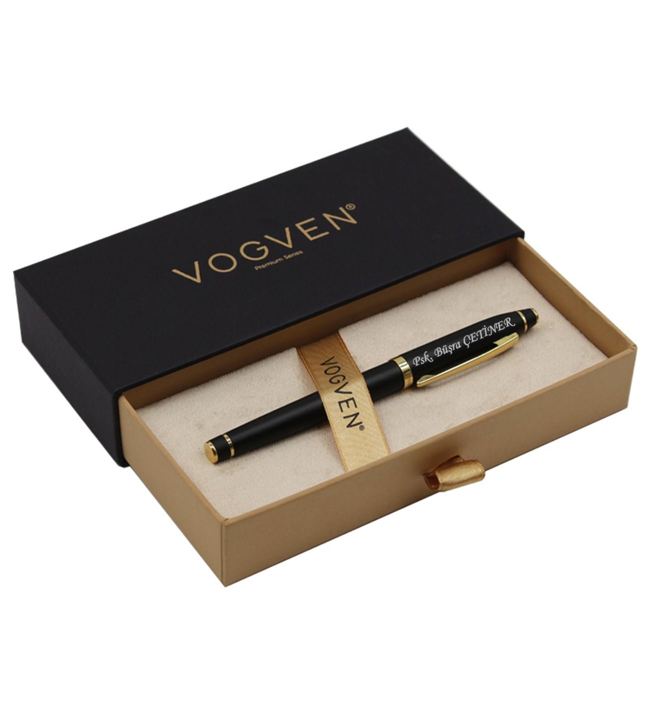 Vogven Marka İsme Özel Gold Detaylı Premium Roller Kalem