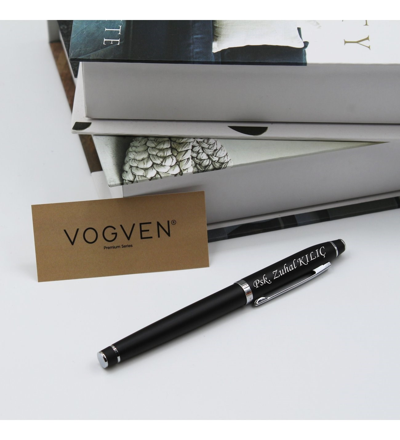 Vogven Marka İsme Özel Gold Detaylı Premium Roller Kalem