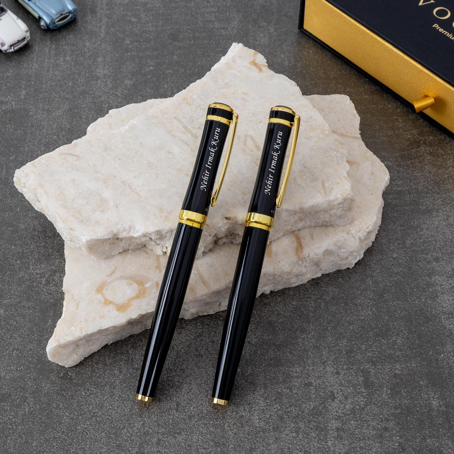 Vogven Marka İsme Özel Lüx Dolma - Roller Kalem Seti