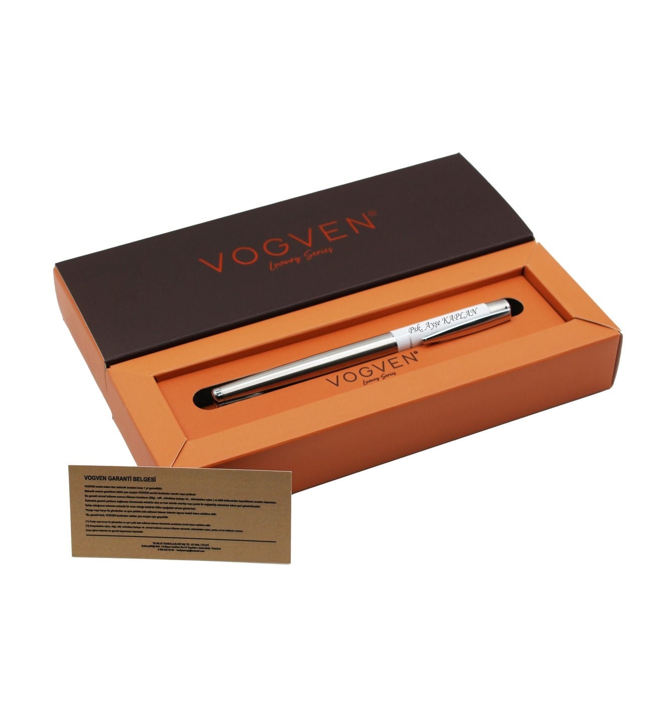 Vogven Marka İsme Özel Premium Beyaz Roller Kalem