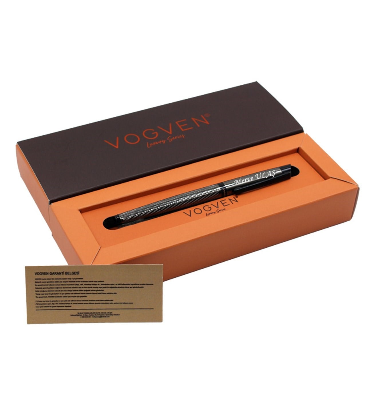Vogven Marka İsme Özel Premium Çizgi Detaylı Roller Kalem - Renk Seçenekli