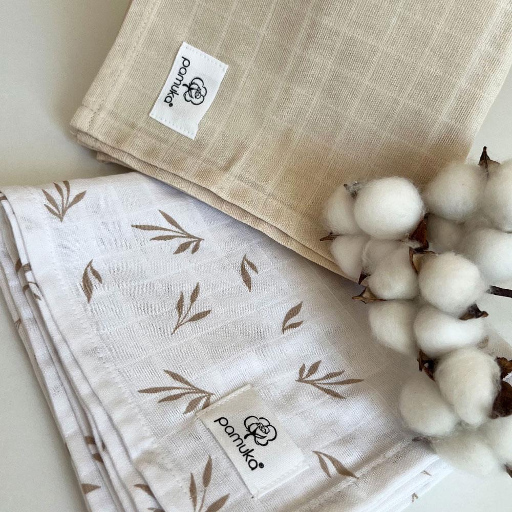 2'li Müslin Battaniye-Bej-Yaprak