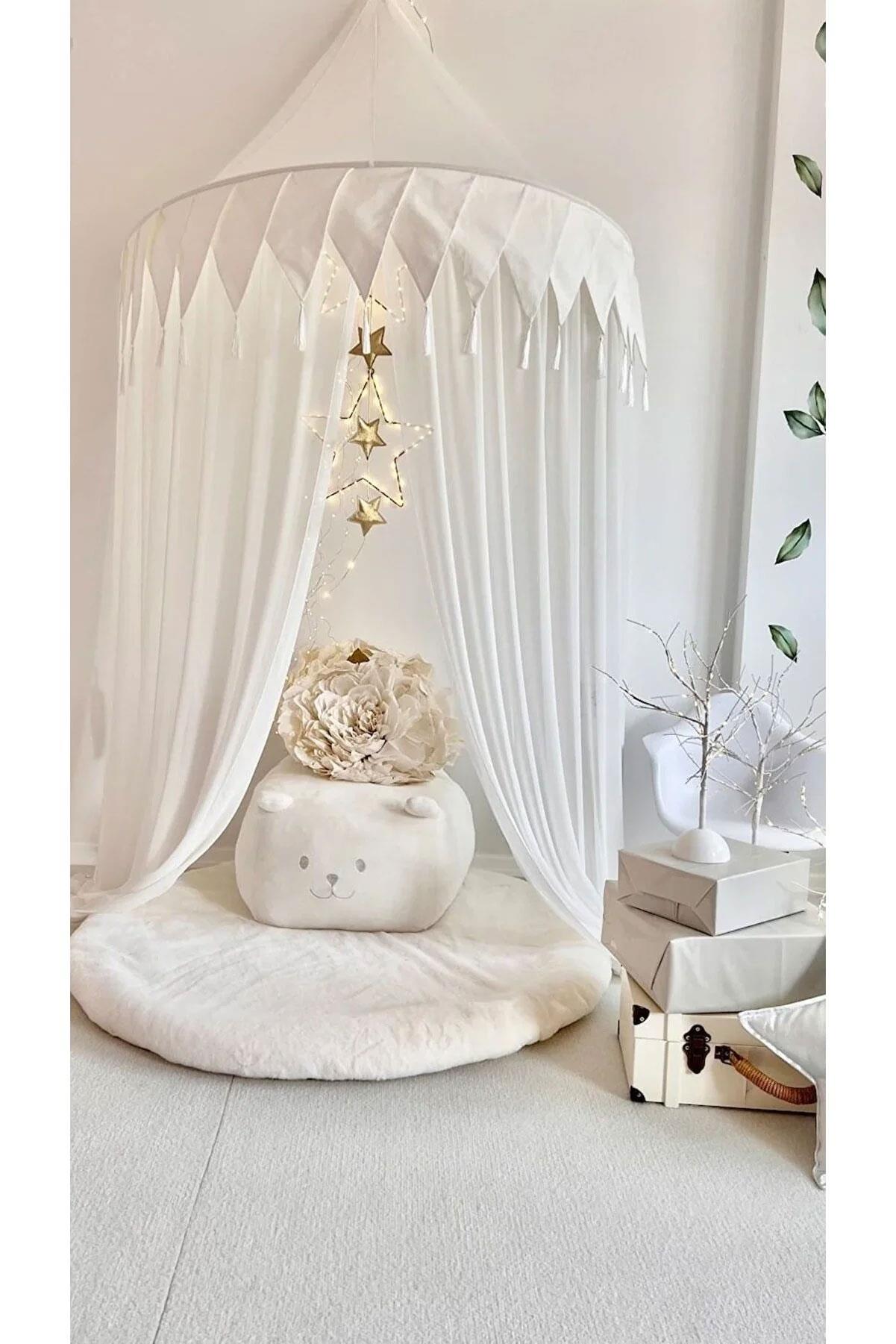 BEYAZ PÜSKÜLLÜ DUVAR TENTESİ PLUS