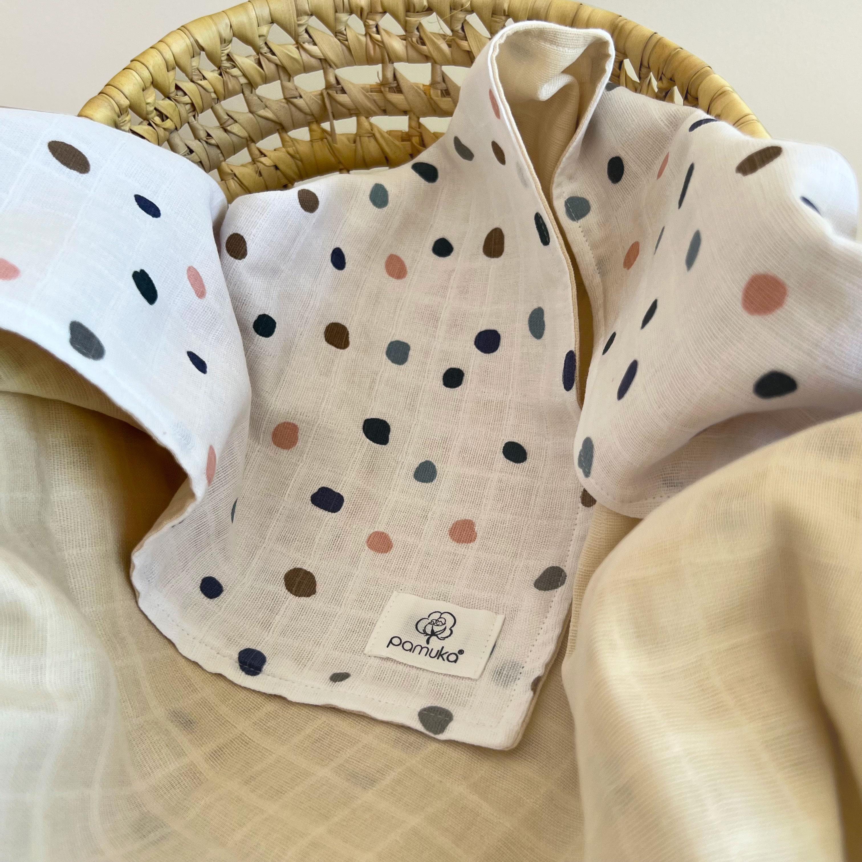 Çift Taraflı Muslin Battaniye-Puantiyeli