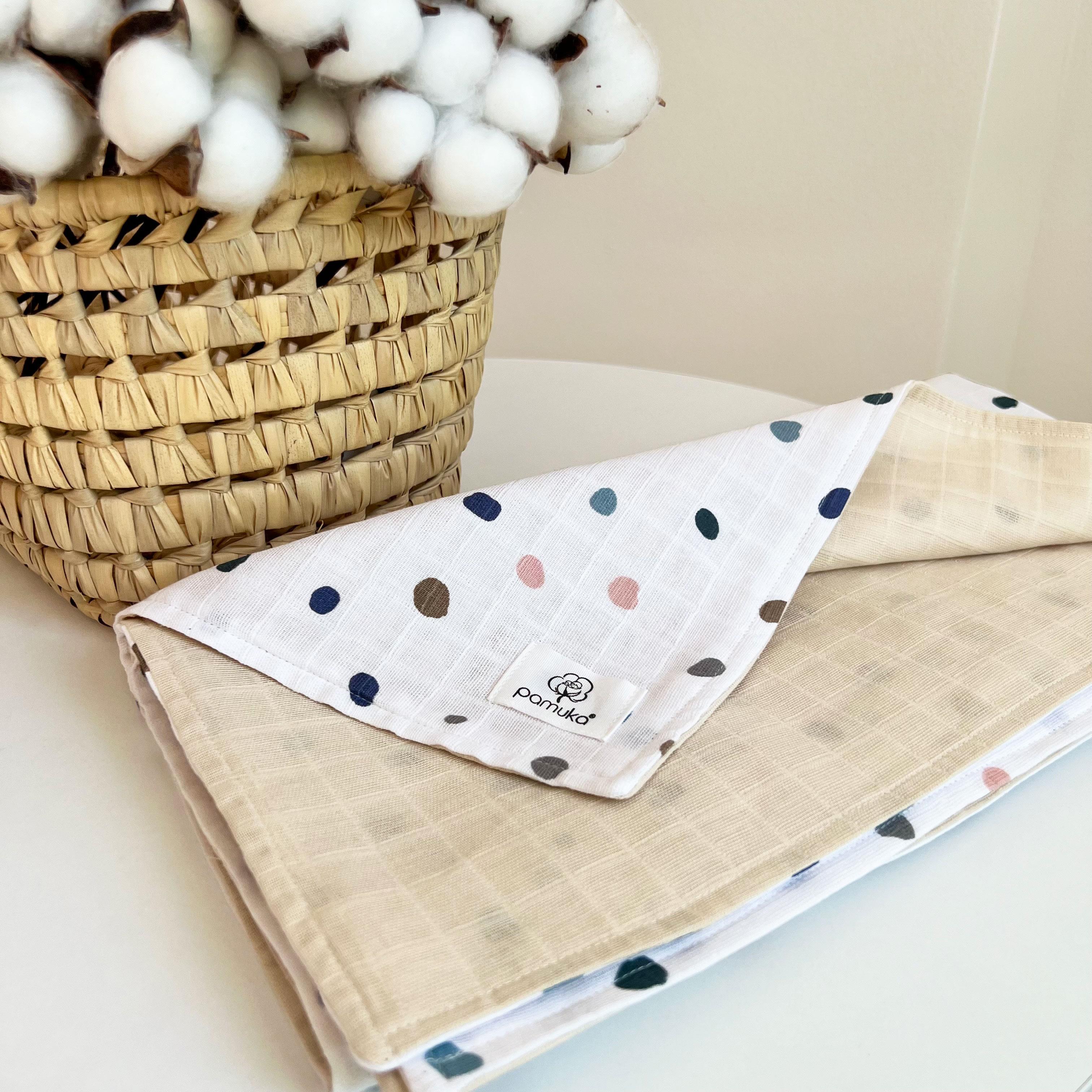 Çift Taraflı Muslin Battaniye-Puantiyeli