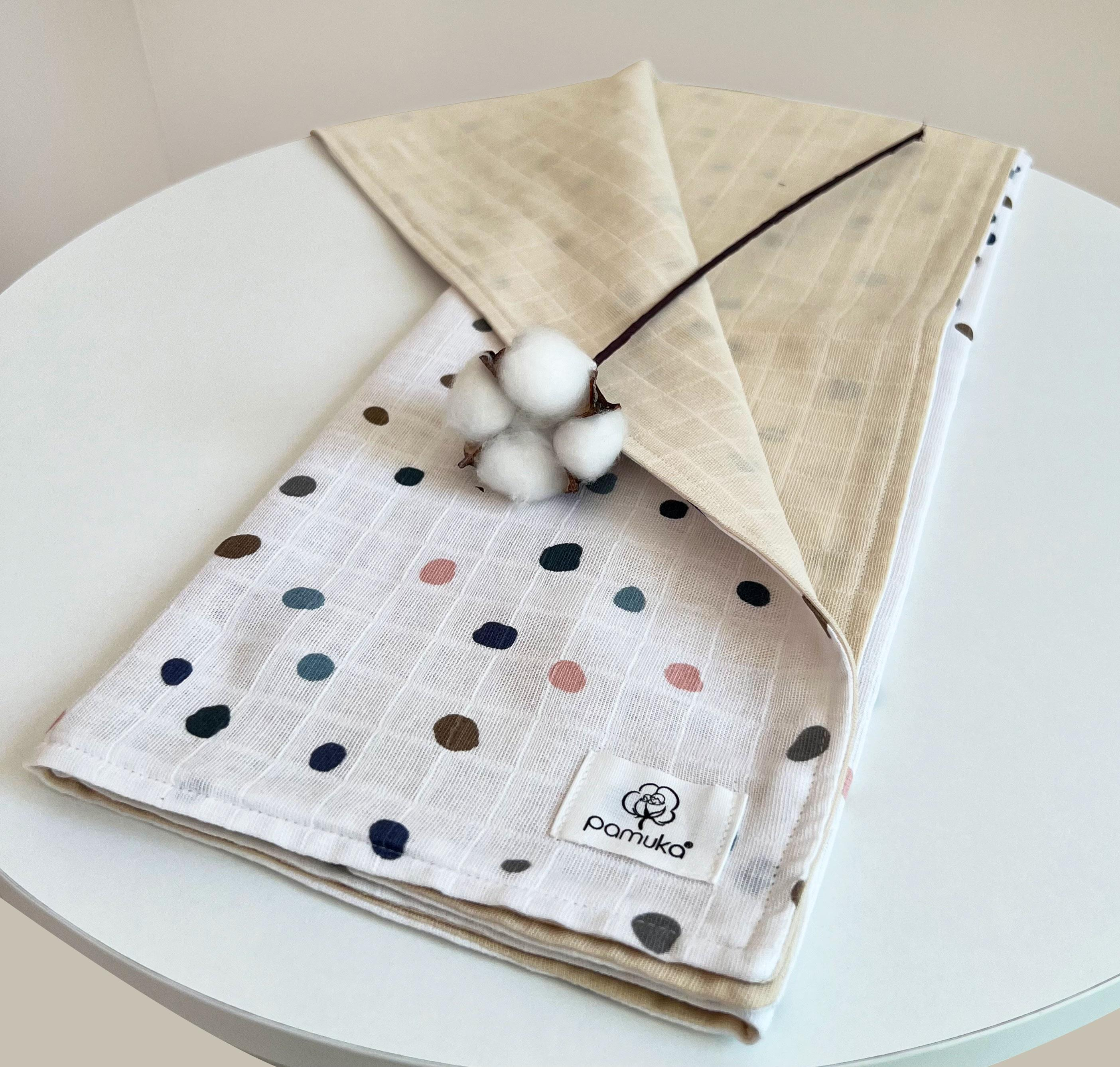 Çift Taraflı Muslin Battaniye-Puantiyeli