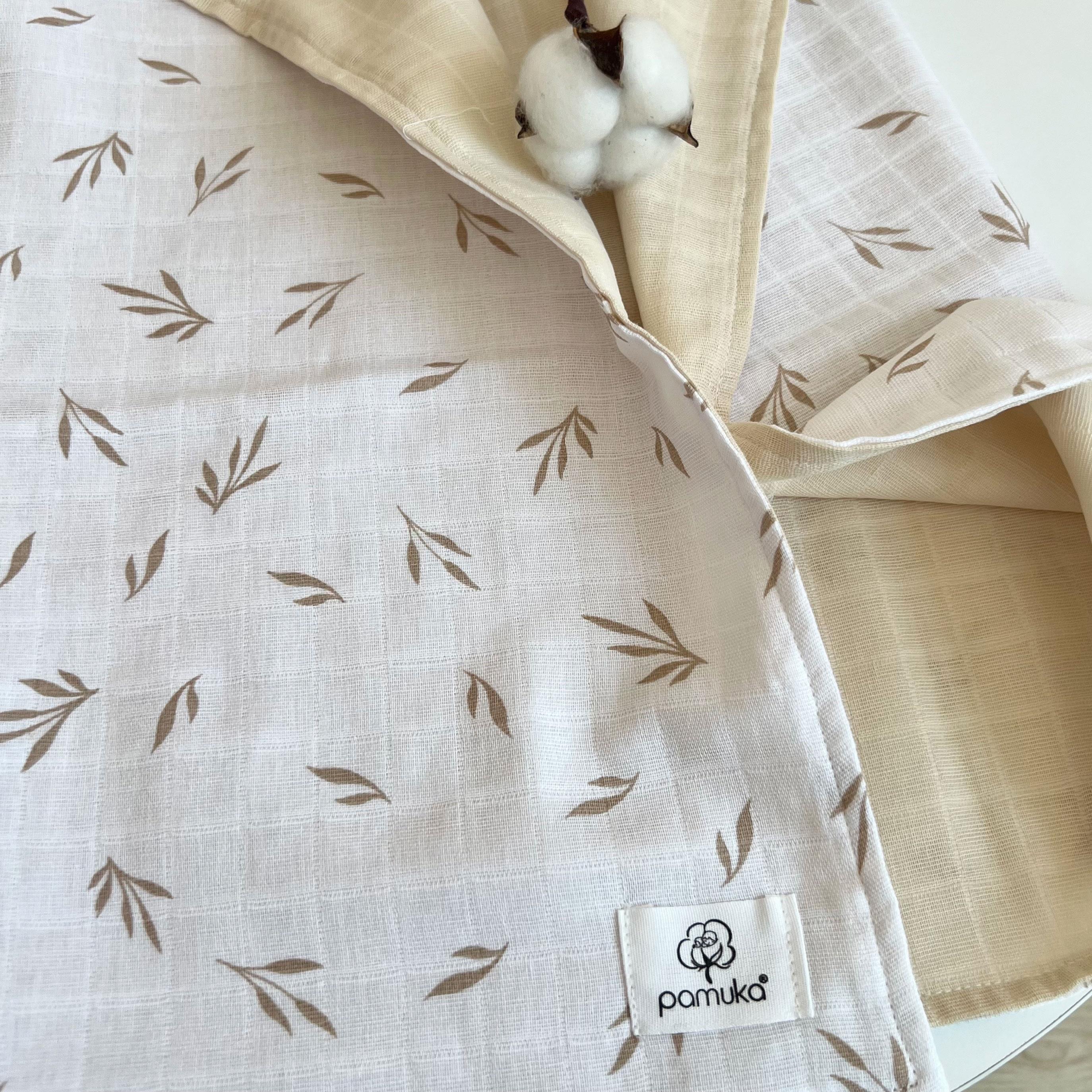 Çift Taraflı Muslin Battaniye-Yapraklı