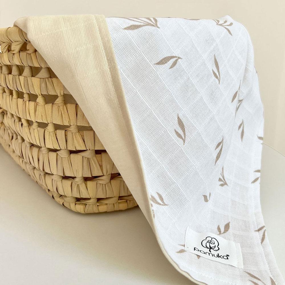 Çift Taraflı Muslin Battaniye-Yapraklı