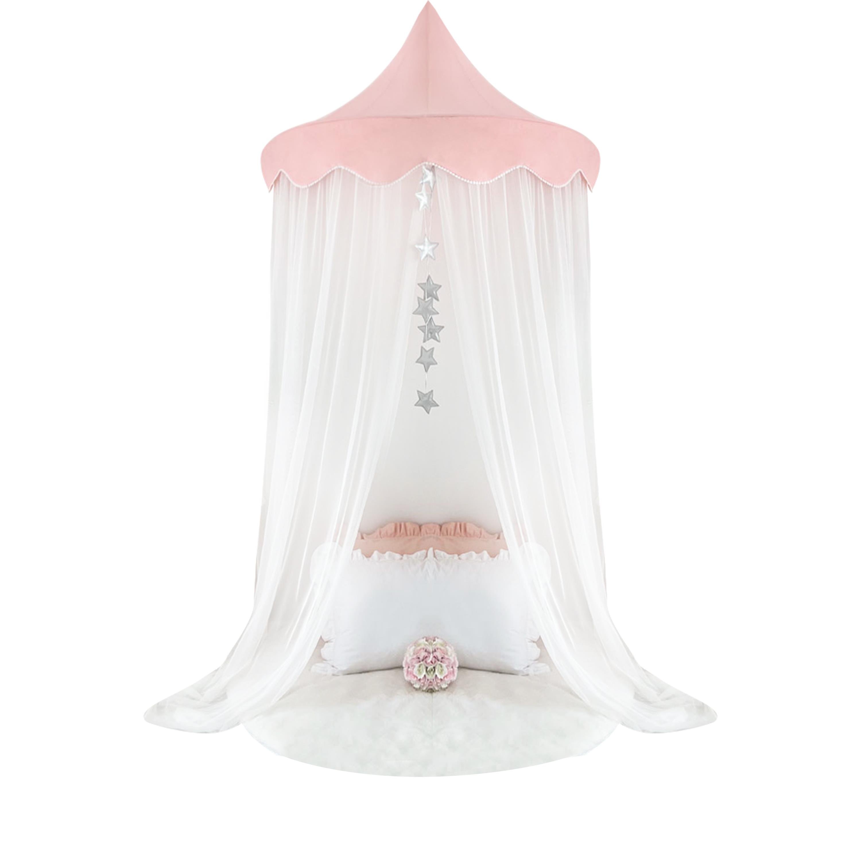 Half Round Canopy 100cm-Pink White