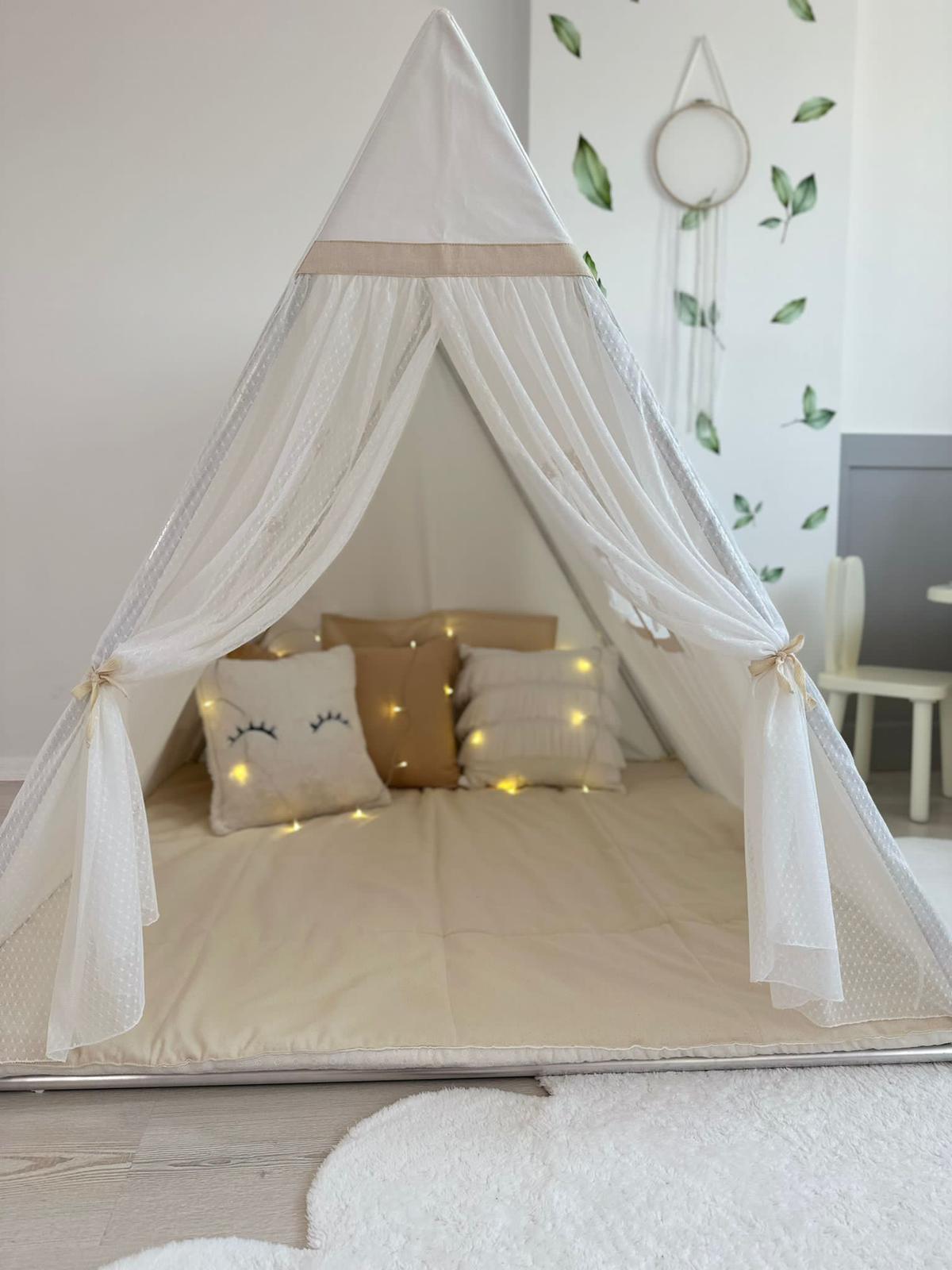 KAMP ÇADIRI BEYAZ TÜL PERDELİ