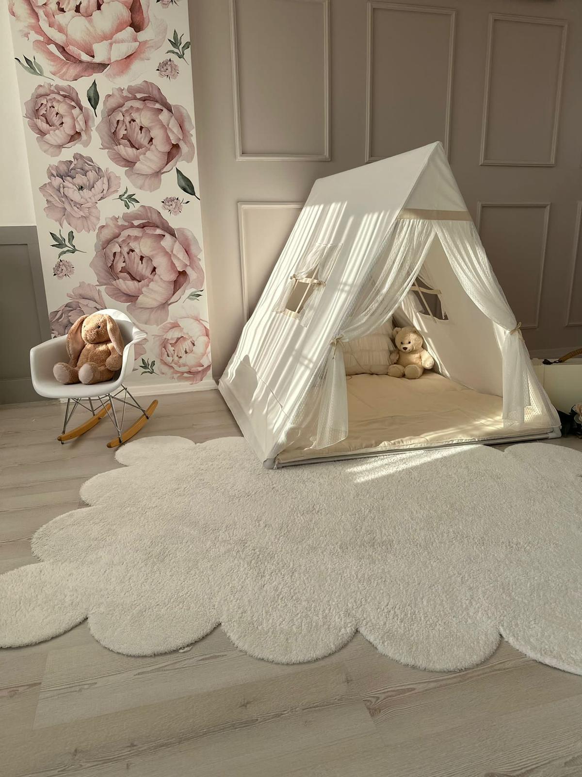 KAMP ÇADIRI BEYAZ TÜL PERDELİ