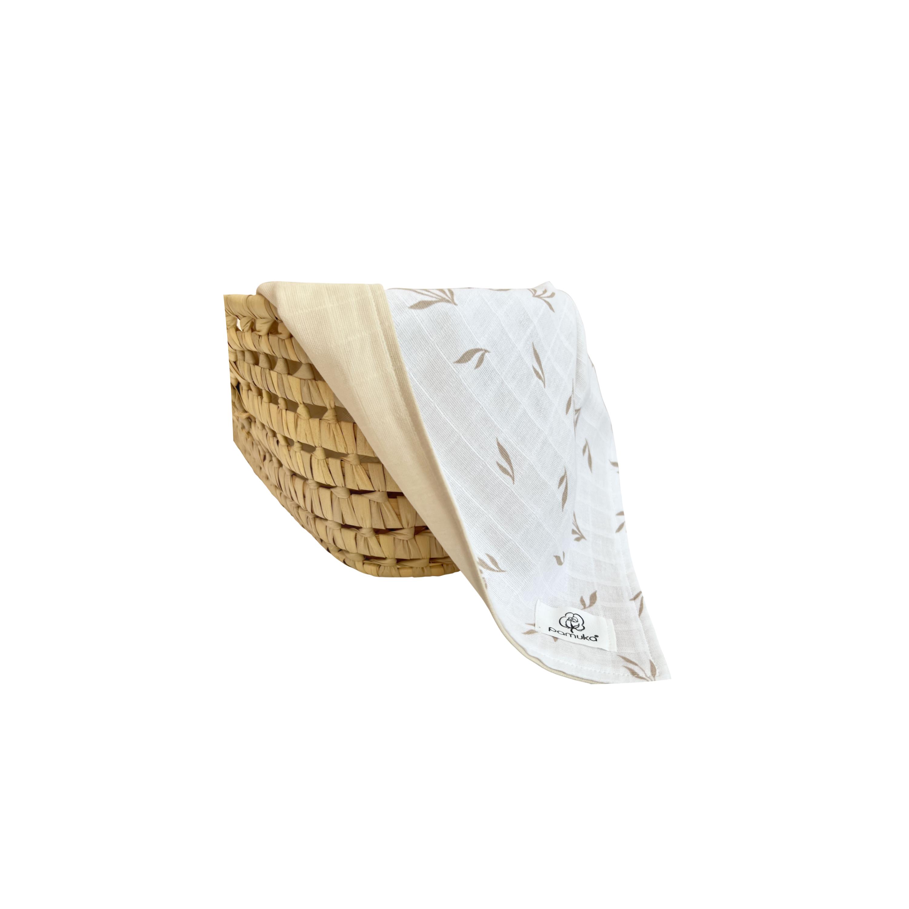 Çift Taraflı Muslin Battaniye-Yapraklı