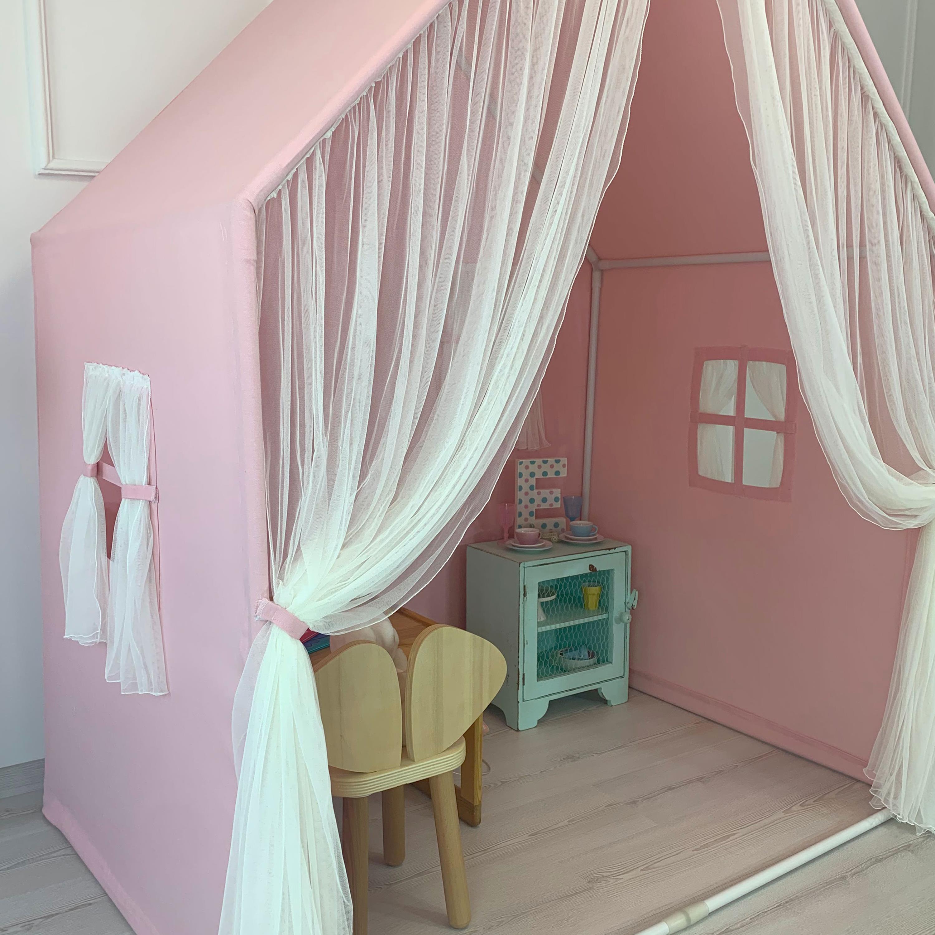 OYUN EVİ MONTESSORI PERDELİ-PEMBE