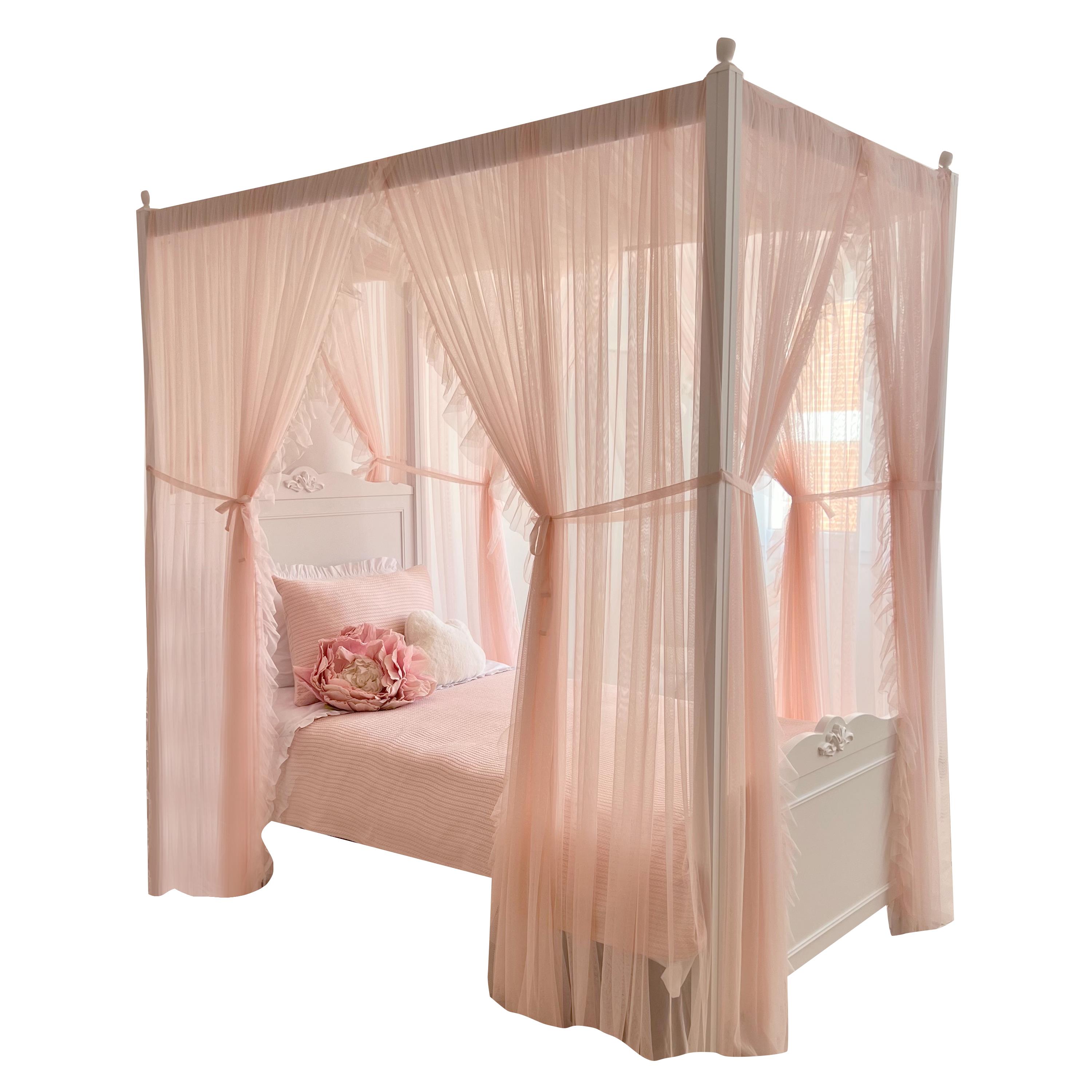 Poster Bed Deluxe with Frill-Baby Pink