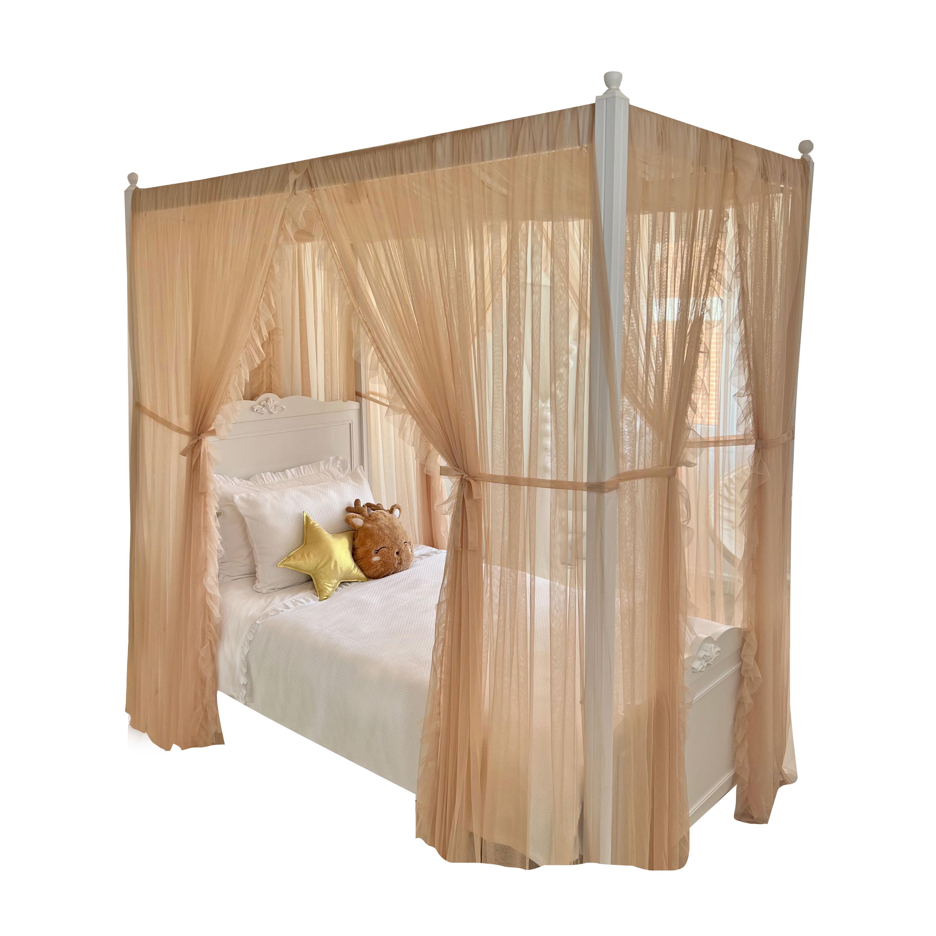 Poster Bed Deluxe with Frill-Champagne