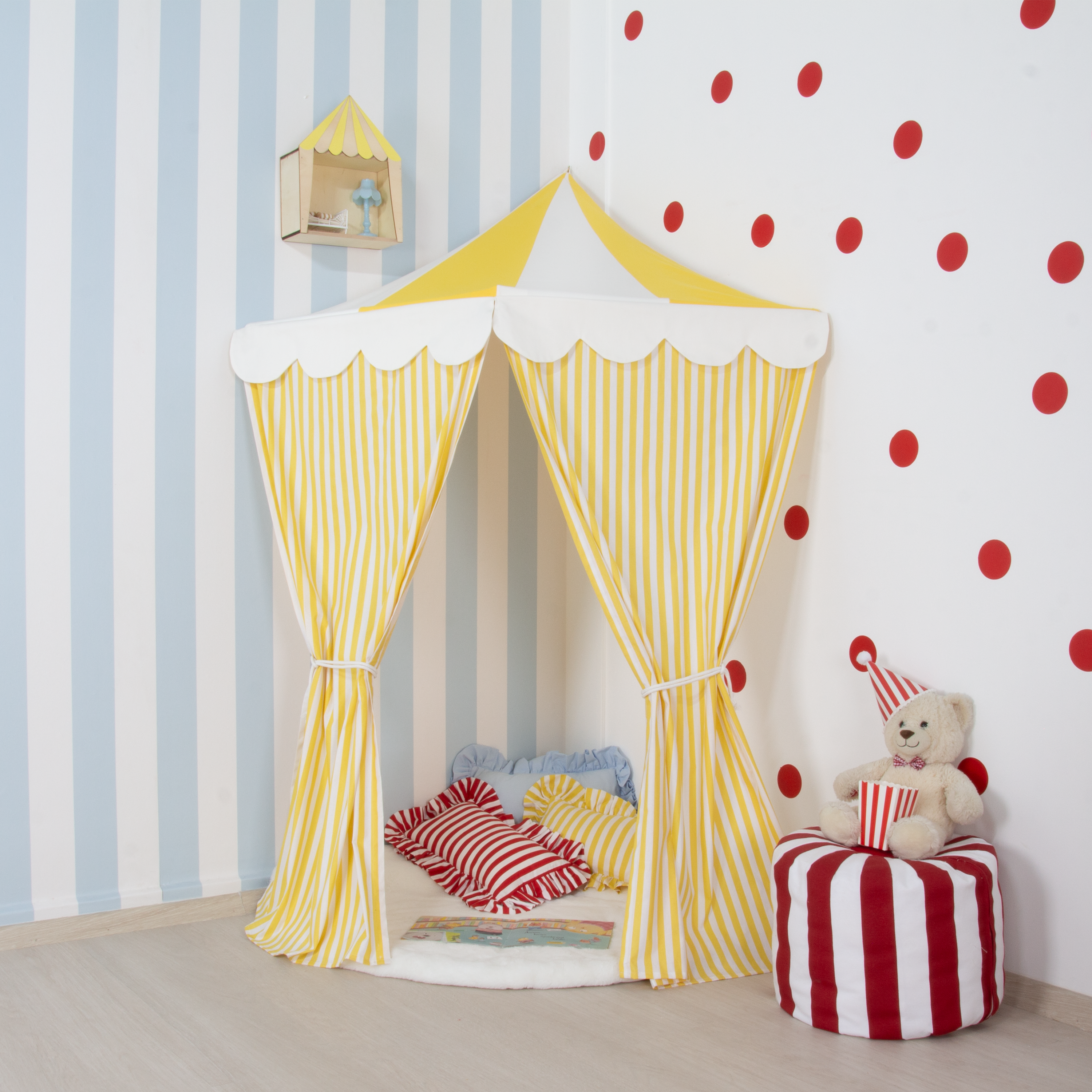 SARI & BEYAZ ÇİZGİLİ KÖŞE TENTE