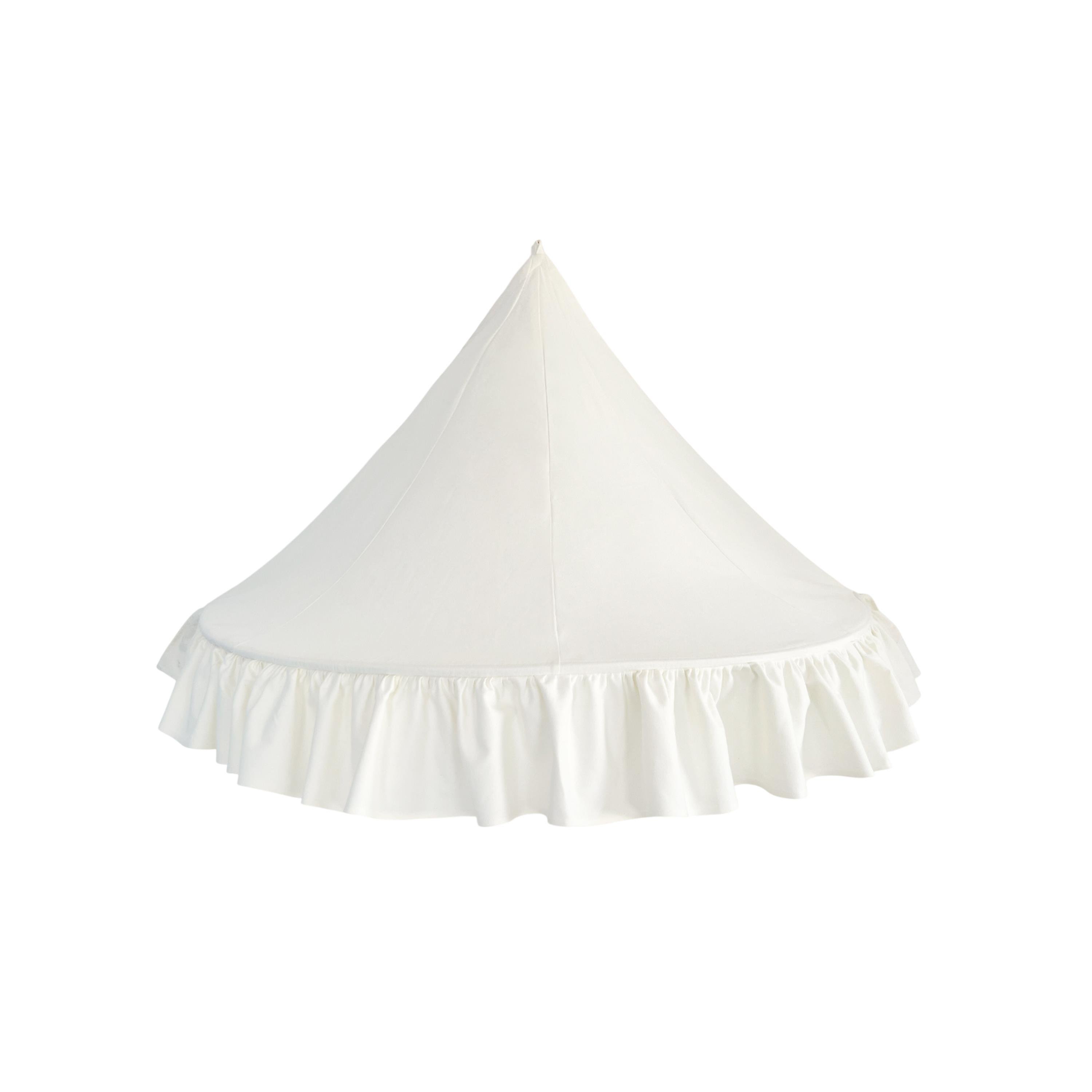 Half Round Canopy Frill 120cm-White