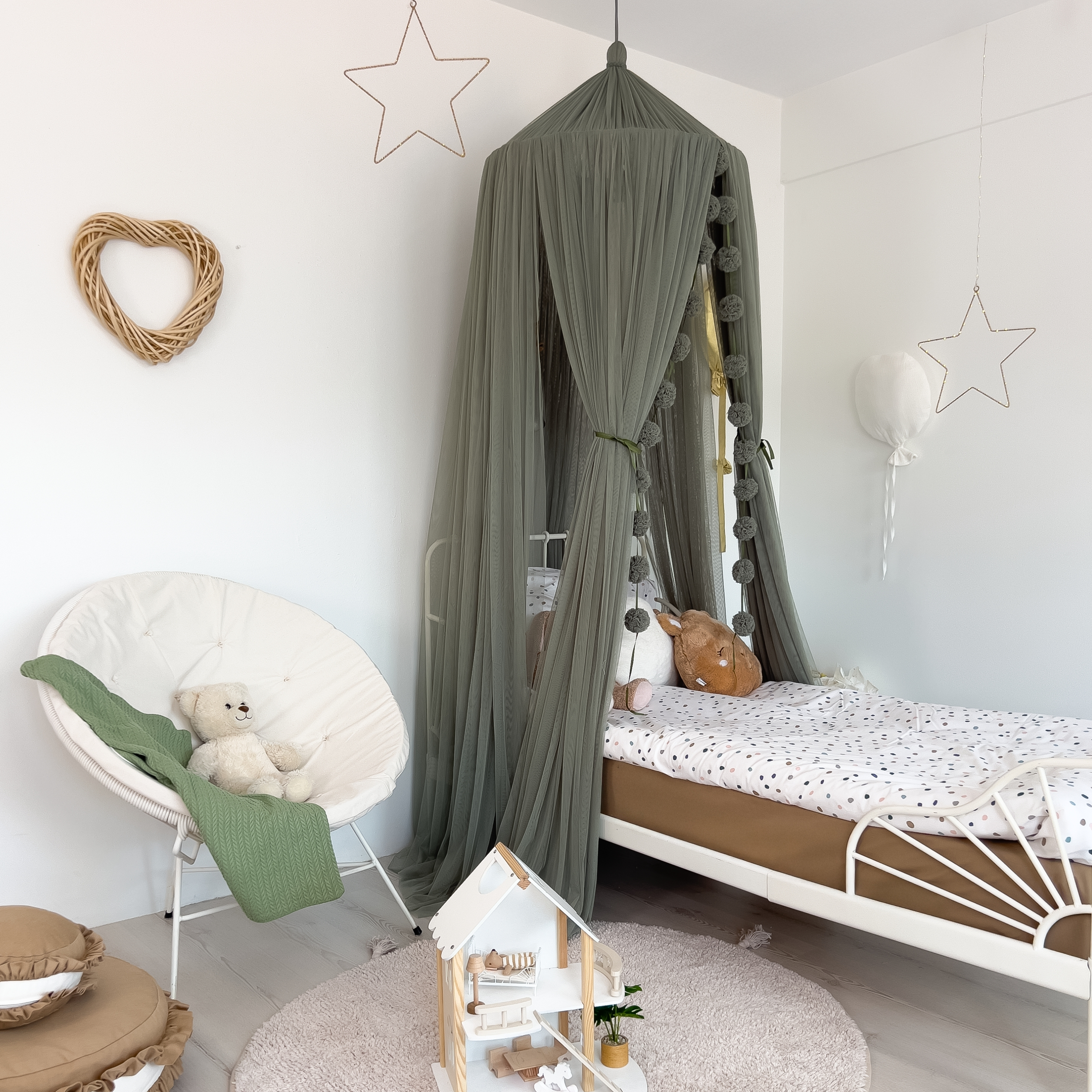 Tulle Canopy-Khaki Green