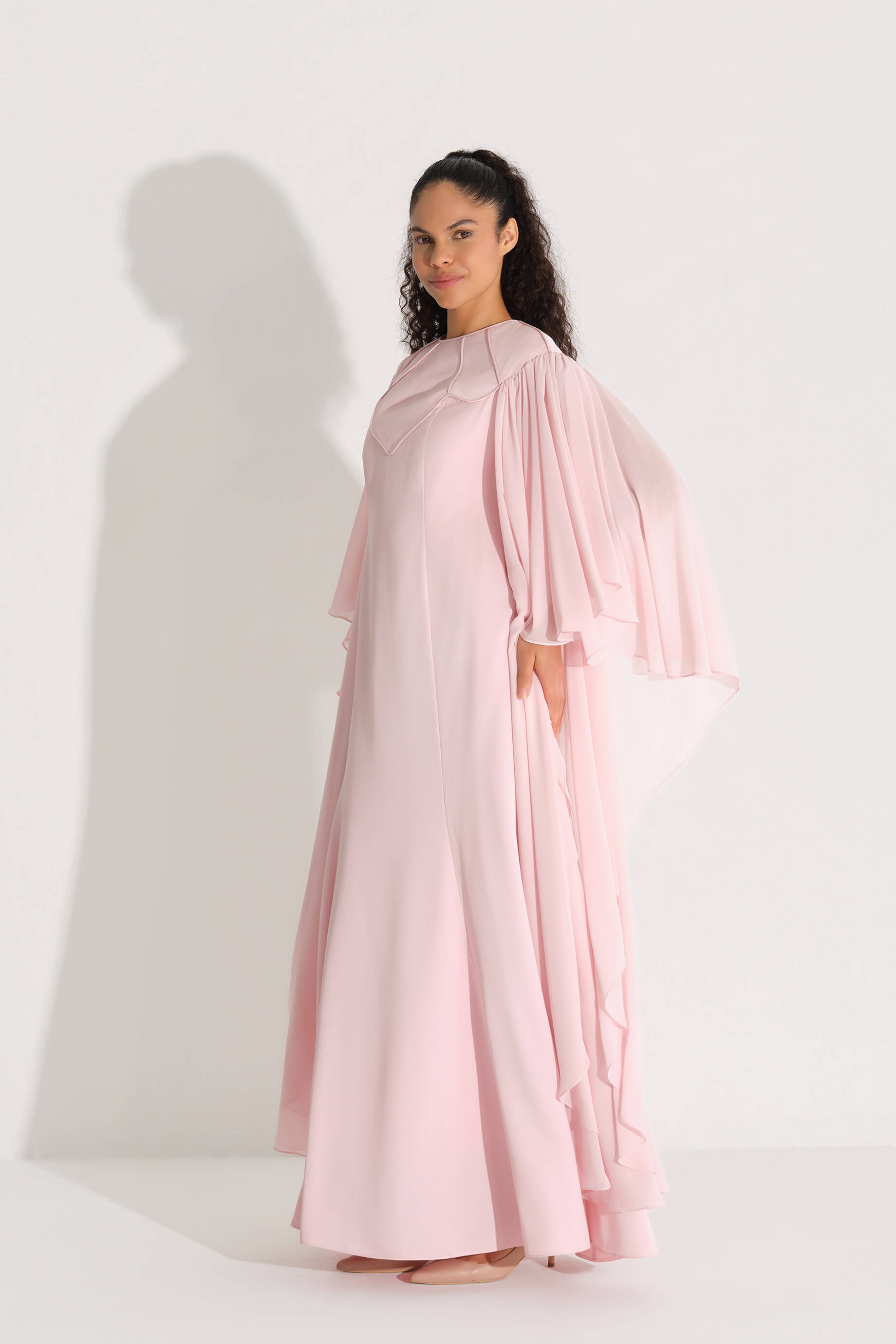 BİYE DETAYLI ELBİSE Pembe