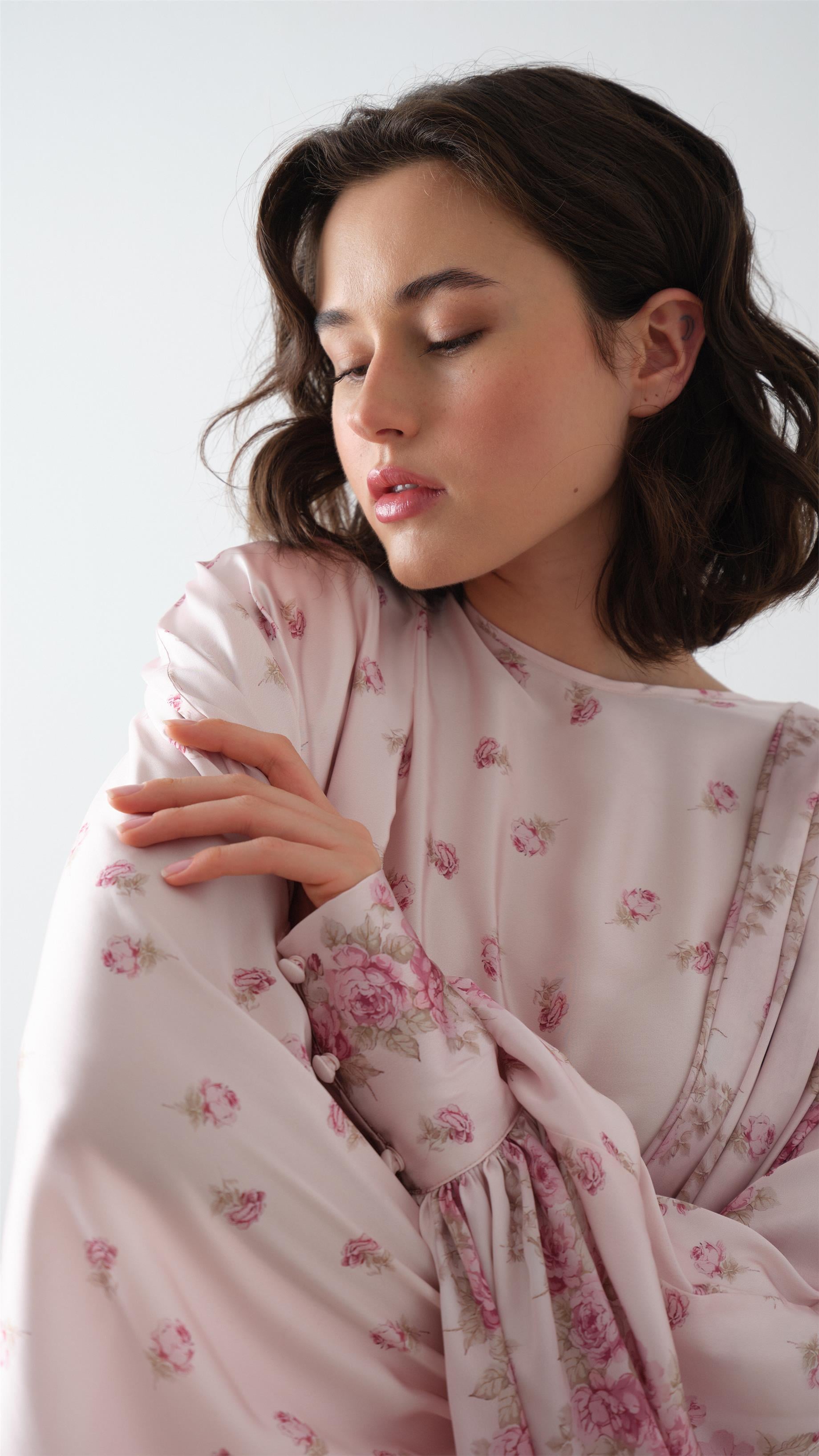DESENLİ KAFTAN ELBİSE Pudra