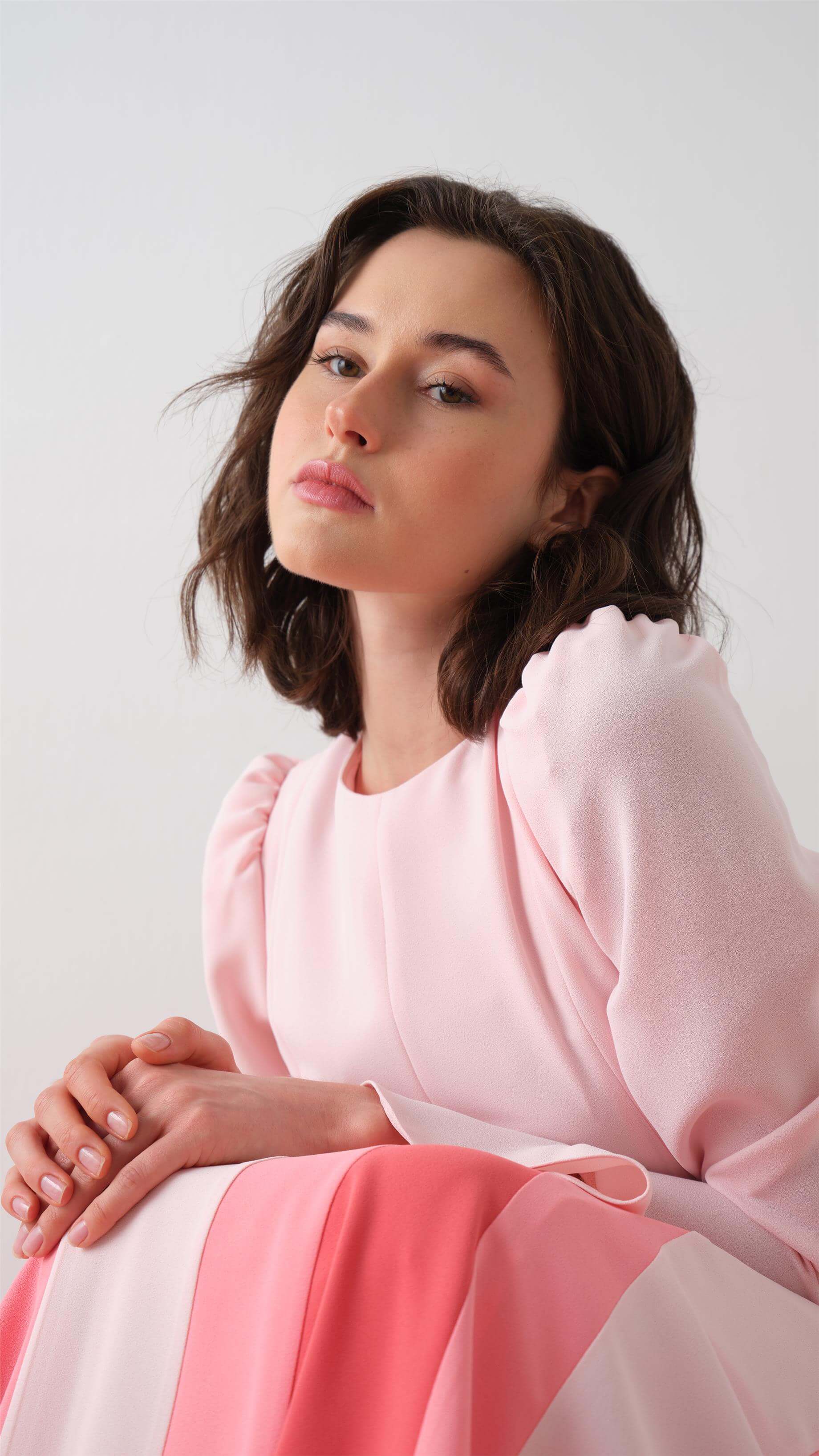 ETEĞİ PARÇALI ELBİSE Pembe