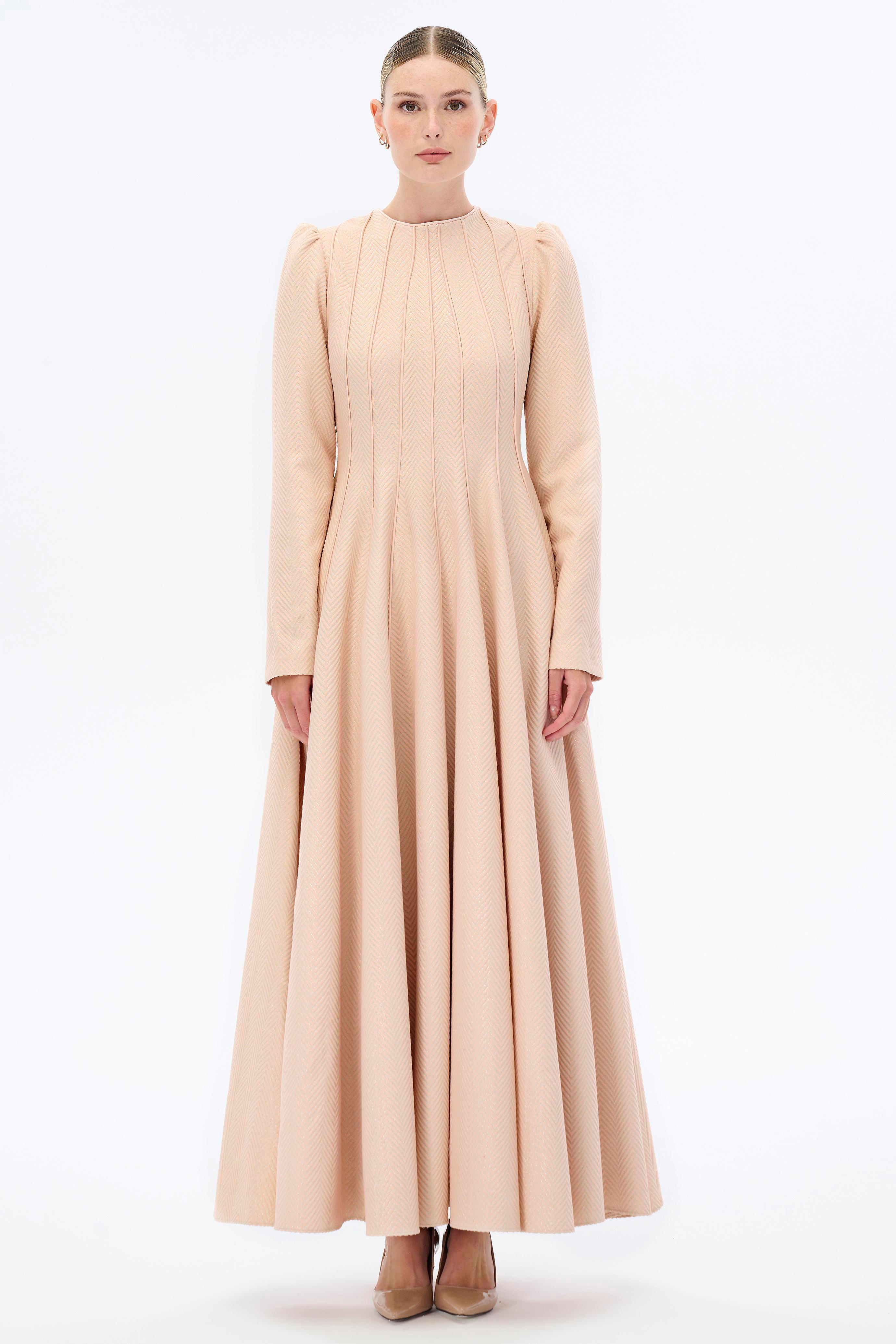 SİMLİ BİYELİ ELBİSE Pembe