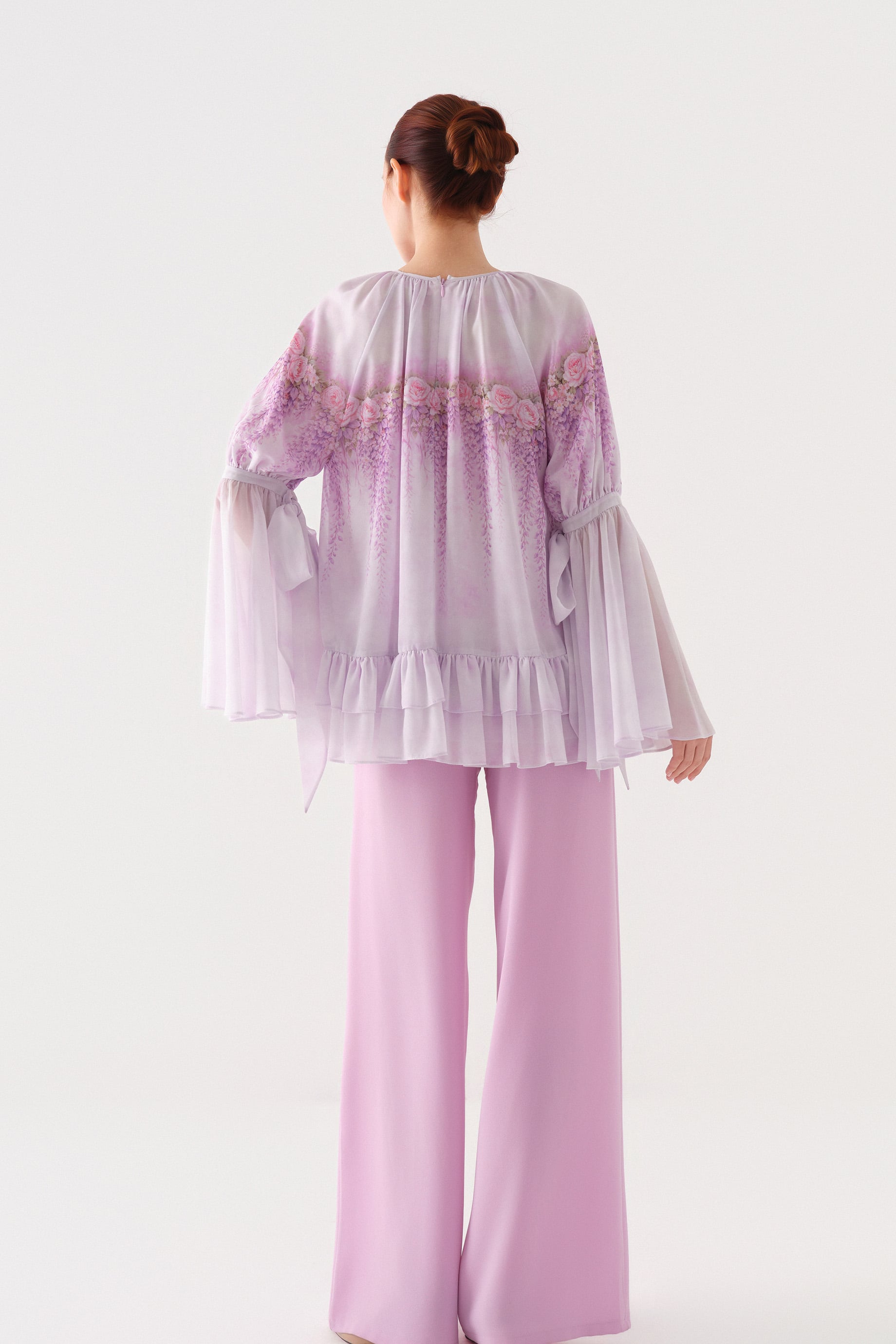 SU DESENLİ TUNİK PANTOLON TAKIM Lila